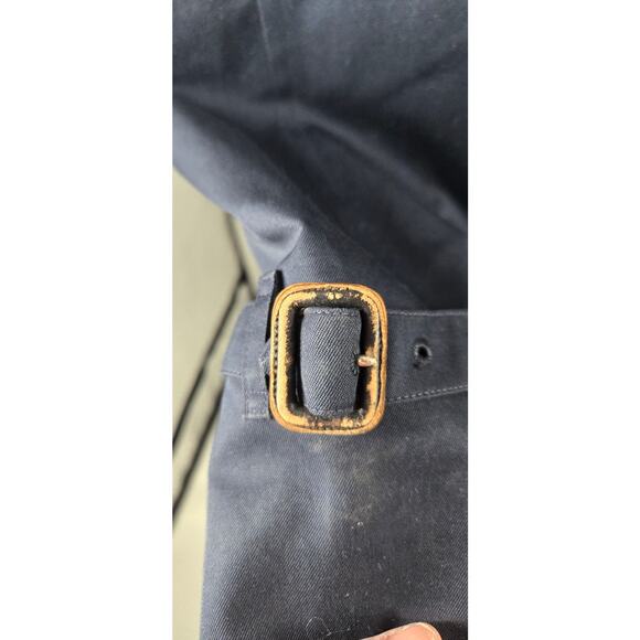 Vintage Mens 52R Burberrys London Prorsum Navy Blue Classic Belted Trench Coat - Picture 5 of 11